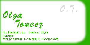 olga tomecz business card